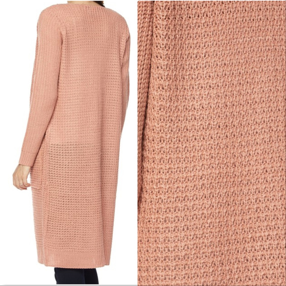BLUSH WAFFLE KNIT CARDIGIAN - Picture 3 of 3